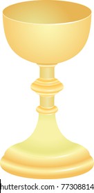 isolated golden chalice - liturgical vessel
