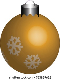 Isolated Golden Christmas Ball. Vector Illustration.