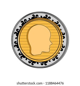 Isolated golden coin icon