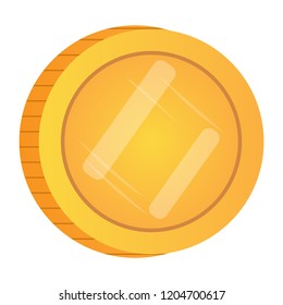 Isolated golden coin image. Vector illustration design