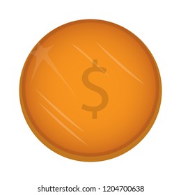 Isolated golden coin image. Vector illustration design