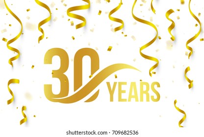 Isolated Golden Color Number 30 Word Stock Vector (Royalty Free ...