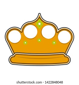 Isolated golden crown icon. Cartoon style - Vector