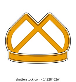 Isolated golden crown icon. Cartoon style - Vector