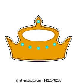Isolated golden crown icon. Cartoon style - Vector
