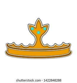 Isolated golden crown icon. Cartoon style - Vector