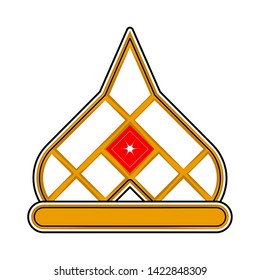 Isolated golden crown icon. Cartoon style - Vector