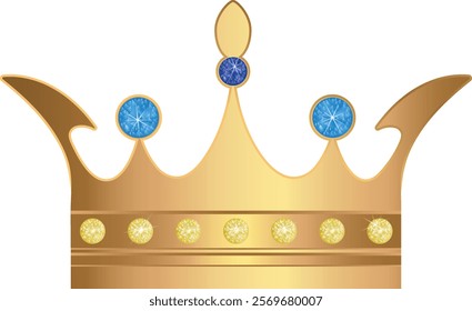 Isolated golden crown icon for VIP segment.