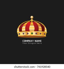 Isolated Golden Crown on Black Background