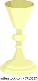 isolated golden goblet - liturgical vessel
