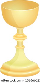 isolated golden goblet - vector illustration