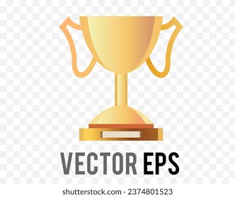 The isolated golden gradient award prize cup icon in vector format