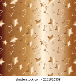 Fondo de estrellas vectoriales de gradiente dorado aislado, patrón. Fondo de la fiesta, para tarjetas de cumpleaños, pancarta u otro diseño 