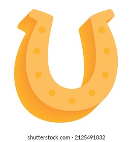 Isolated golden horseshoe icon flat design Vector