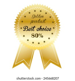 an isolated golden label with text for sales purposes