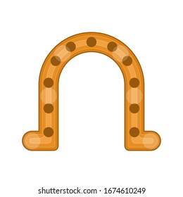 Isolated golden lucky horseshoe. Siant patricks icons - Vector