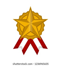 Isolated golden medal icon. Vector illustration design