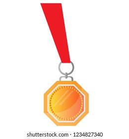 Isolated golden medal image. Vector illustration design