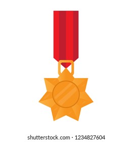 Isolated golden medal image. Vector illustration design