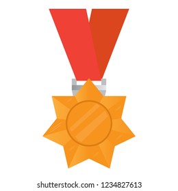 Isolated golden medal image. Vector illustration design