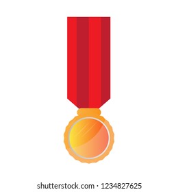 Isolated golden medal image. Vector illustration design