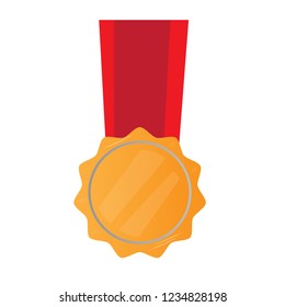 Isolated golden medal image. Vector illustration design