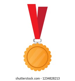 Isolated golden medal image. Vector illustration design