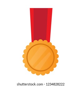 Isolated golden medal image. Vector illustration design