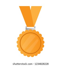 Isolated golden medal image. Vector illustration design