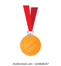 Isolated golden medal image. Vector illustration design