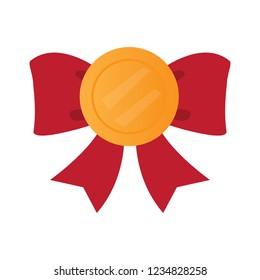 Isolated golden medal image. Vector illustration design