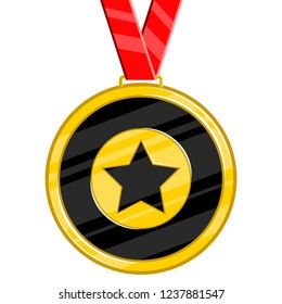 Isolated golden medal image. Vector illustration design