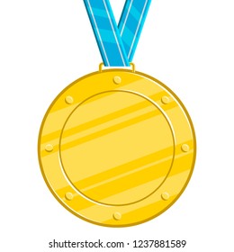 Isolated golden medal image. Vector illustration design