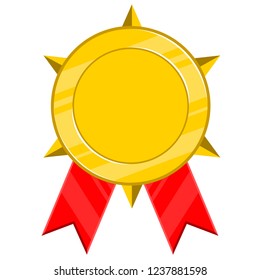 Isolated golden medal image. Vector illustration design