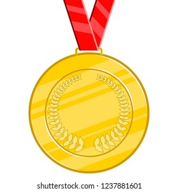 Isolated golden medal image. Vector illustration design