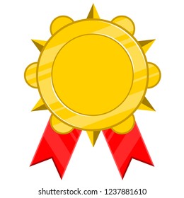 Isolated golden medal image. Vector illustration design