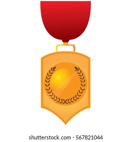 Isolated golden medal on a white background, Vector illustration
