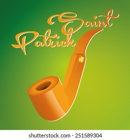 an isolated golden pipe with text on a colored background