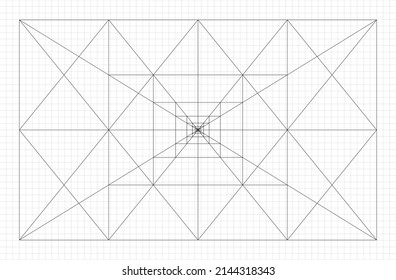 Isolated golden ratio design. Fibonacci sequence illustration. Golden proportion. Geometric shapes. Multidimensional space. Fractal geometric. Sacred geometric. The hidden dimensions.