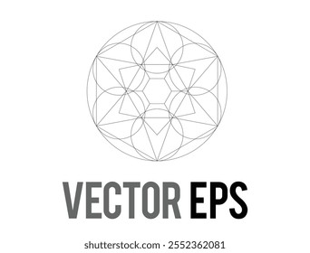 The isolated golden ratio sacred geometry grid line app, logo, icon, layout design and development in vector format