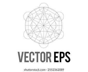 The isolated golden ratio sacred geometry grid line app, logo, icon, layout design and development in vector format