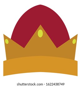 Isolated golden and red crown - Vector illustration