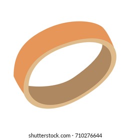 Isolated golden ring on a white background, Vector illustration