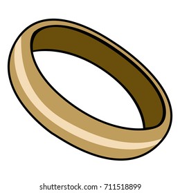 Isolated golden ring on a white background, Vector illustration