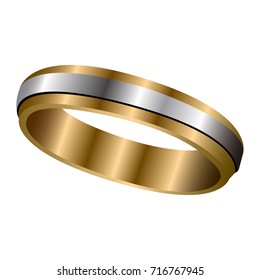 Isolated golden ring on a white background, Vector illustration