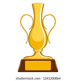 Isolated golden trophy image. Vector illustration design