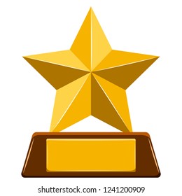 Isolated golden trophy image. Vector illustration design