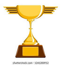 Isolated golden trophy image. Vector illustration design