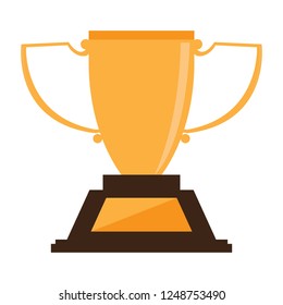 Isolated golden trophy image. Vector illustration design