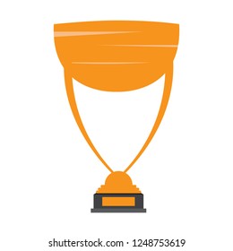 Isolated golden trophy image. Vector illustration design